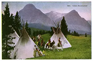 Tepee: Native American Indian encampment