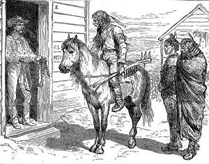 Bartering: Native American Indian trading a pony, West America 1880