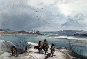 Bodmer: Native American Mandan Indians, Fort Clark Trading Post, 183