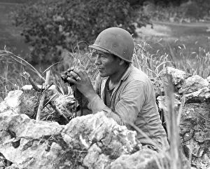 Forager: Native American Marine Code Talker at an observation