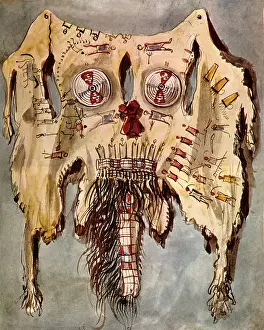 Ornamented: Native American Ornamented Buffalo Robe, by George Catlin