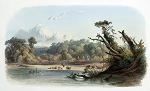 Bodmer: Native American Ponca Indian Encampment, 1830s