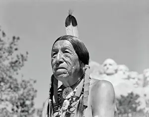 Rushmore: Native American Sioux Indian Man with Mount Rushmore So