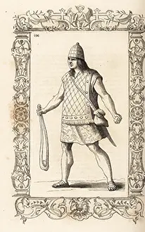 16th Century: Native American soldier of Peru, 16th century