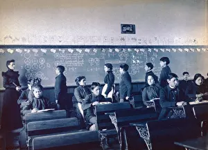 Cyanotype: Native American students during mathematics ?