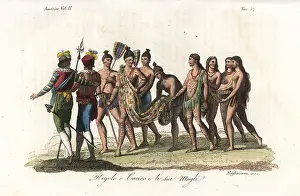 Deerskin: Native American (Timucuan) chief and his wives, Florida