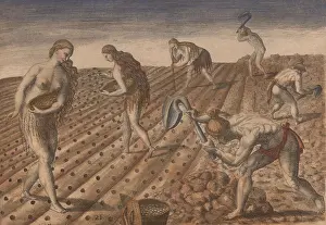 Hoes: Native American (Timucuan) men till the earth