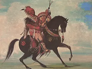 Catlin: Native American Warrior on Horse, by George Catlin