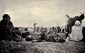 Rebirth: A Native American woman Ghost Dancer unconscious