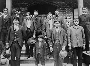 Lcgr1711: Native American young men and a boy posed on the
