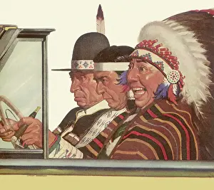 Ofns: Native Americans driving a Convertible