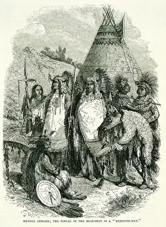 Mandan: Native Americans, Mandan village and Rainmaker