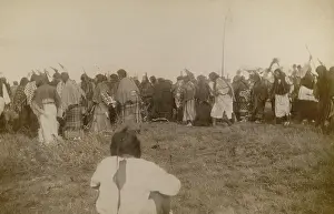 Rebirth: Native Americans performing ritual Ghost Dance c
