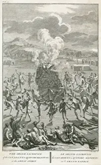 Sacrificial: Native Canadians sacrifice to Quitchi-Manitou