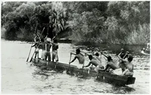 Zambian: A native canoe on the Zambezi River