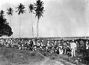 Askari: Native troops at firing training, 1905