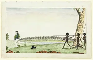 Watling: Three natives attacking a sailor
