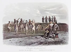 Sacrificing: Natives of Florida sacrificing babies to their king