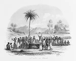 Worshipping: Natives of the Gold Coast worship at fetish tree