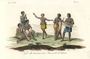 Scrapers: Natives of the Kingdom of Kongo playing music and dancing