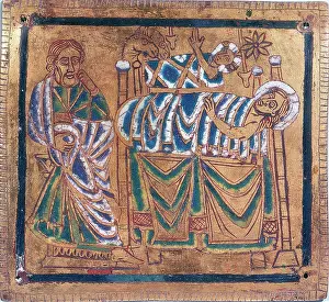 Nativity: The Nativity. Champleve enamel on copper gilt