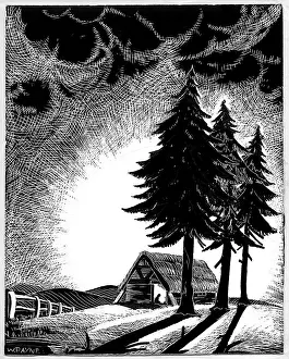 Scraper: Nativity with Fir Trees