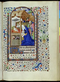 Velllum: Nativity with Mary Joseph and animals