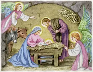 Burchell: Nativity Scene with two Angels