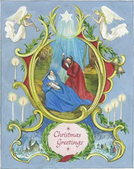 Strickland: Nativity Scene with two angels and star
