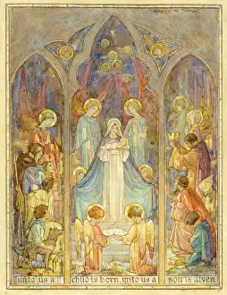 Stain: Nativity scene Christmas card