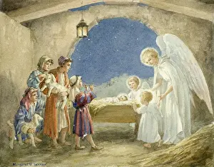 A nativity scene Christmas card