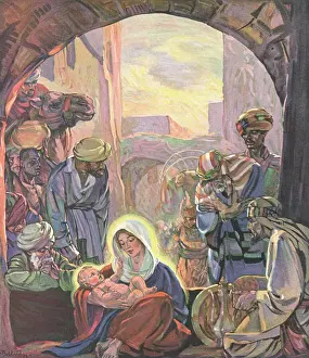 Delineator: Nativity scene, The Coming of the Magi, Bethlehem