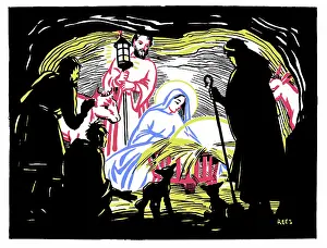 Four Colour: Nativity scene with shepherds