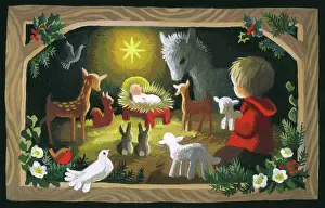 Fronds: Nativity with Shepherd Boy and Lambs