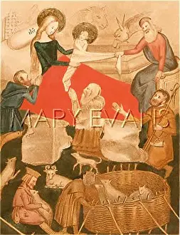 Swaddling: Nativity: the shepherds visit the baby Jesus