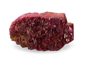 Fluorescing: Natural ruby crystal