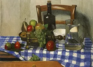 Morte: Nature Morte with Blue Check Cloth