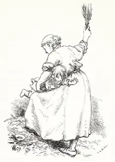 Misbehaviour: Naughty Child Being Spanked 1879