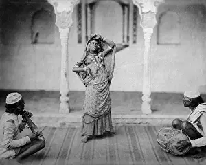 Nautch: Nautch woman dancing, India