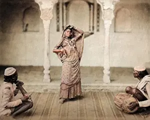Nautch: Nautch woman dancing, India