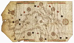 Bartomeu: Nautical chart entitled King Hamy. 1502. Parchment