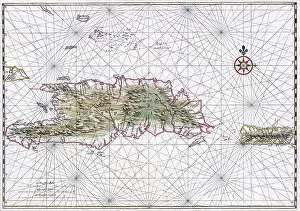 1630: Nautical Chart of Hispaniola, 1639