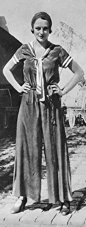 Pyjamas: Nautical style beach pyjamas, 1931