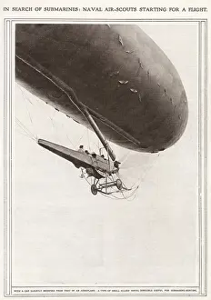 Tracking: Naval air-scout in a dirigible, First World War