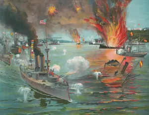 Philippines: A naval battle in Manila Bay, Philippines, between