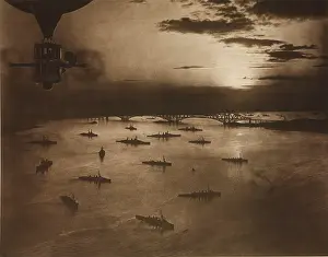 Forth: Naval fleet alongside the Forth railway bridge