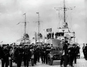 Ashore: Naval landing party in Memel, 1939