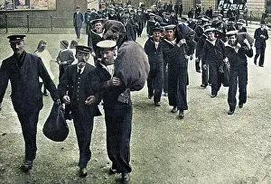 Mobilised: Naval reserves called up at the outbreak of World War I