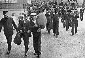 Mobilised: Naval reserves called up at the outbreak of World War I