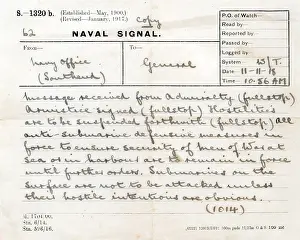 Liss Fine Art: Naval Signal announcing the Armistice, WW1